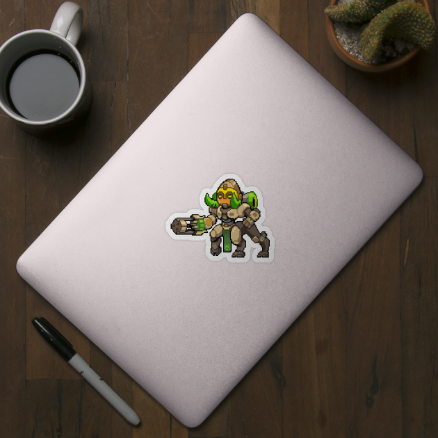 Overwatch - Orisa Pixel by wyckedguitarist